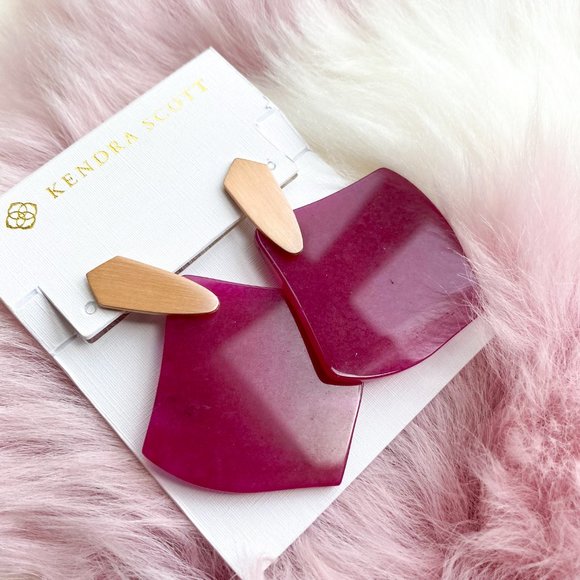 Kendra Scott Rose Gold Astoria Purple Earrings - Picture 3 of 3